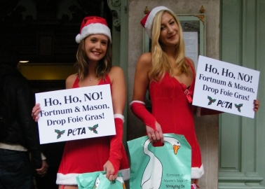 Sexy Santas Say, ‘Fortnum & Mason, Stop Selling Foie Gras’