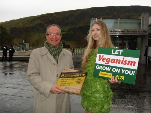 PETA Vegan Pizza Scottish Parliament