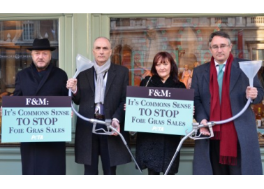 Members of Parliament Join PETA in Fortnum & Mason Foie Gras Protest