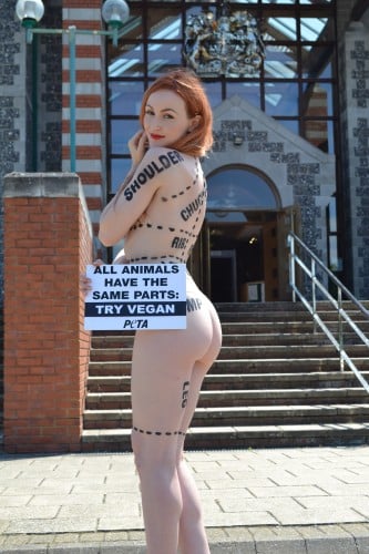 PETA Naked Protest in Kent