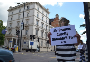 PHOTOS: ‘Monkey’ Prisoners Call Out Air France Cruelty in London