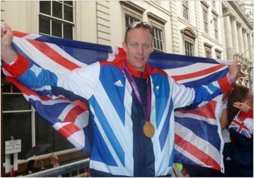 Dave celebrates gold medal at London 2012