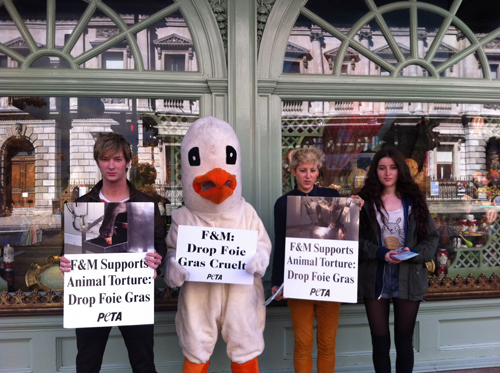 F&M foie gras protest 1st May 2013