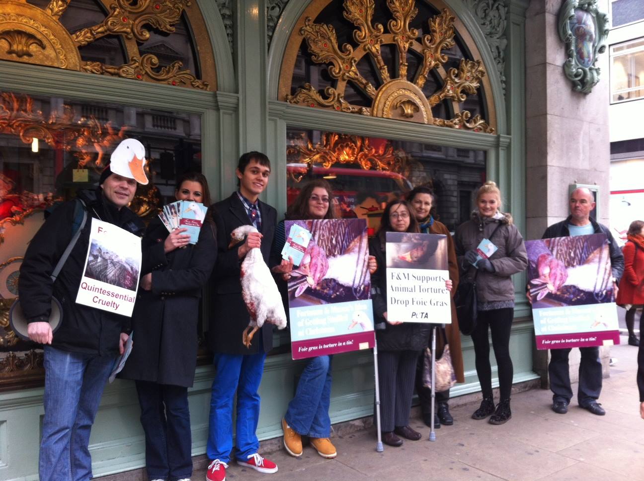 PETA demo against foie gras