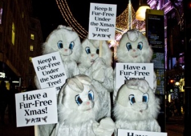 PETA’s ‘Bunnies’ Take Over Oxford Street!