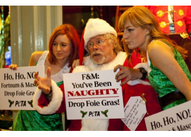Bill ‘Santa’ Oddie Delivers Bag of Coal to ‘Naughty’ Fortnum & Mason