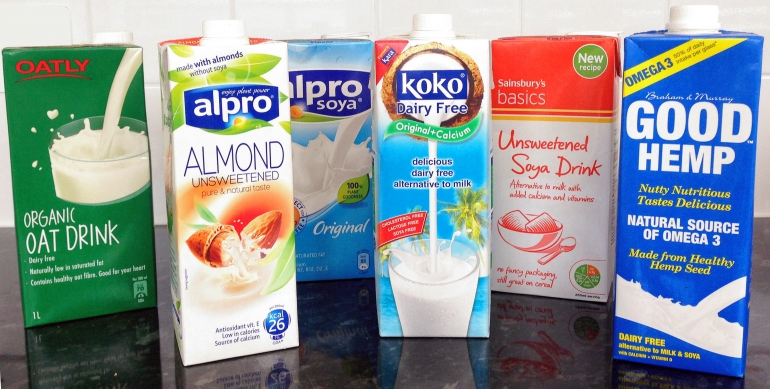 Non-dairy milks available in UK
