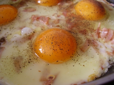 Fried eggs - high in cholcesterol
