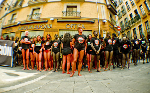 Pamplona Anti Bullfighting Demonstration 2011