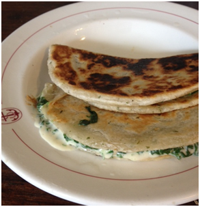 'Cheese' and Spinach Paratha