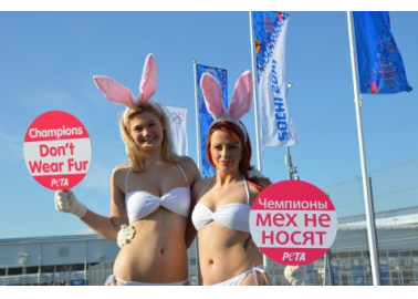 Team PETA at the Sochi Winter Olympics: Champions Don’t Wear Fur!