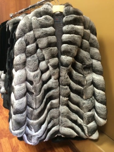 Chinchilla fur coat.