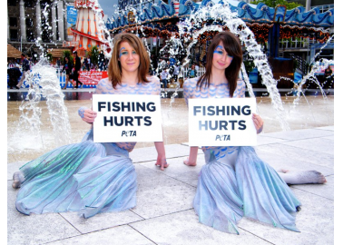 Topless ‘Mermaids’ Protest Fishing