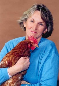 Ingrid with chicken