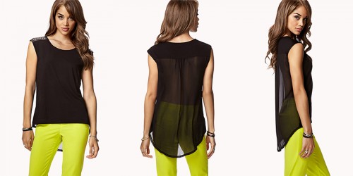 F21 Studded Chiffon Back Top