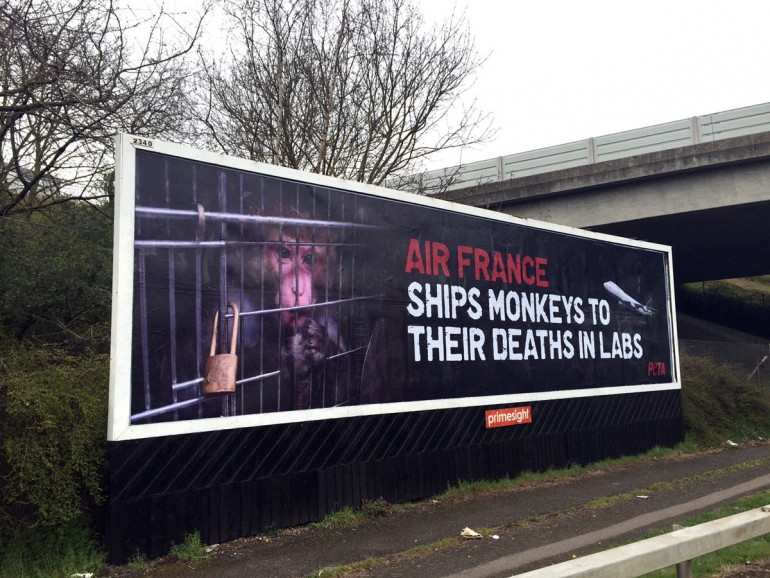 PETA Air France Billboard at Heathrow