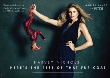 Ashley James Teams Up With PETA to Call On Harvey Nichols to Stop Selling Fur