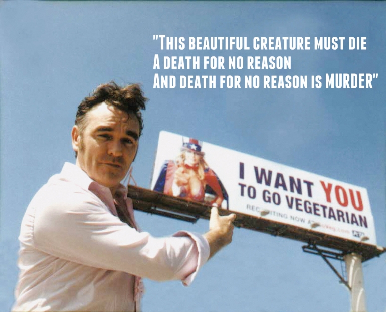 Morrissey billboard Meat is Murder