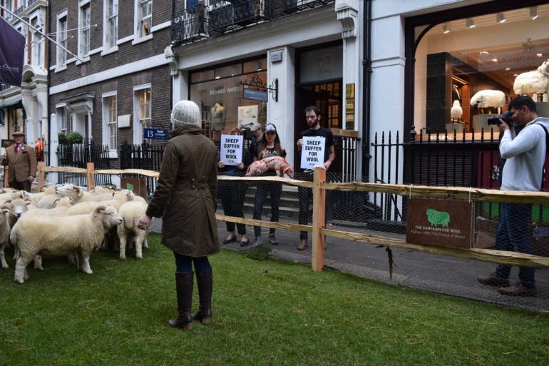 PETA protest on Savile RoW