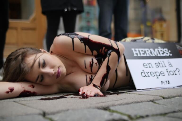 PETA protest exotic skins cruelty Oslo