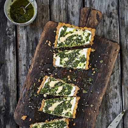 Recipe: Áine Carlin’s Mouth-Watering No-Bake Vegan Pesto Tart