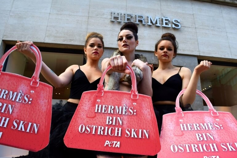 Hermes Ostrich Demo Protest