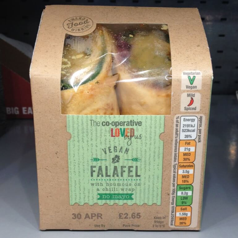 Co-operative falafel vegan wrap