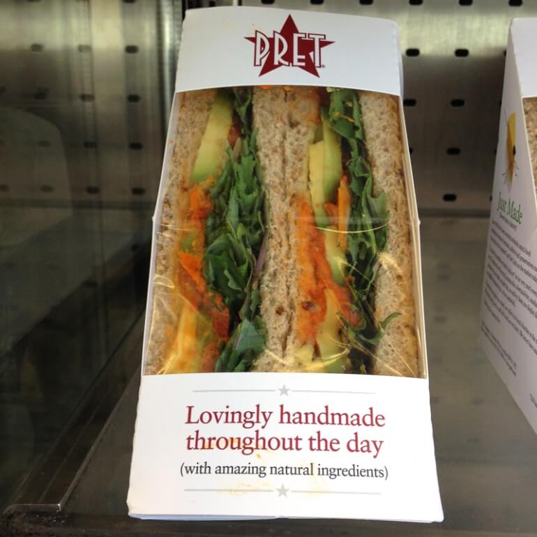 Pret super greens and reds vegan sandwich