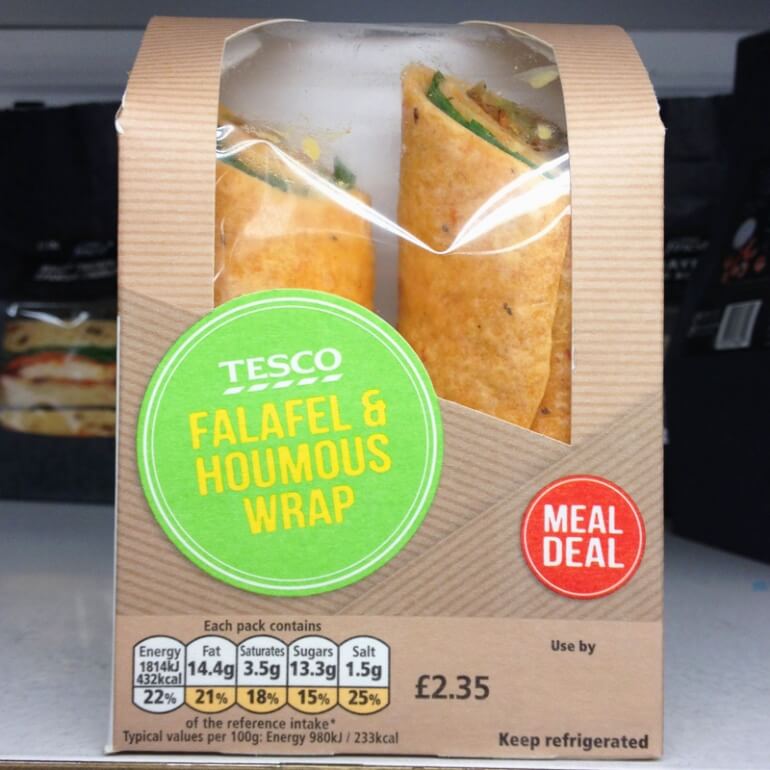 Tesco falafel wrap