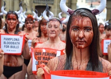 Photos: Mass ‘Bloodbath’ in Pamplona’s Main Square Marks Start of Grisly Running of the Bulls