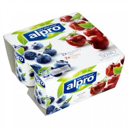 Alpro Soya Cherry Blueberry Vegan Dairy Free Yogurt