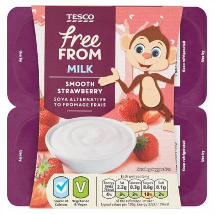 Tesco Free From Vegan Fromage Frais Yogurt