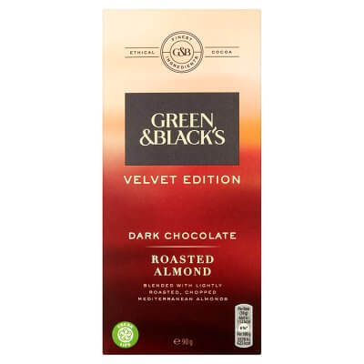 Vegan Chocolate Green and Black's Velvet Edition Dark Chocolate Roasted Almond