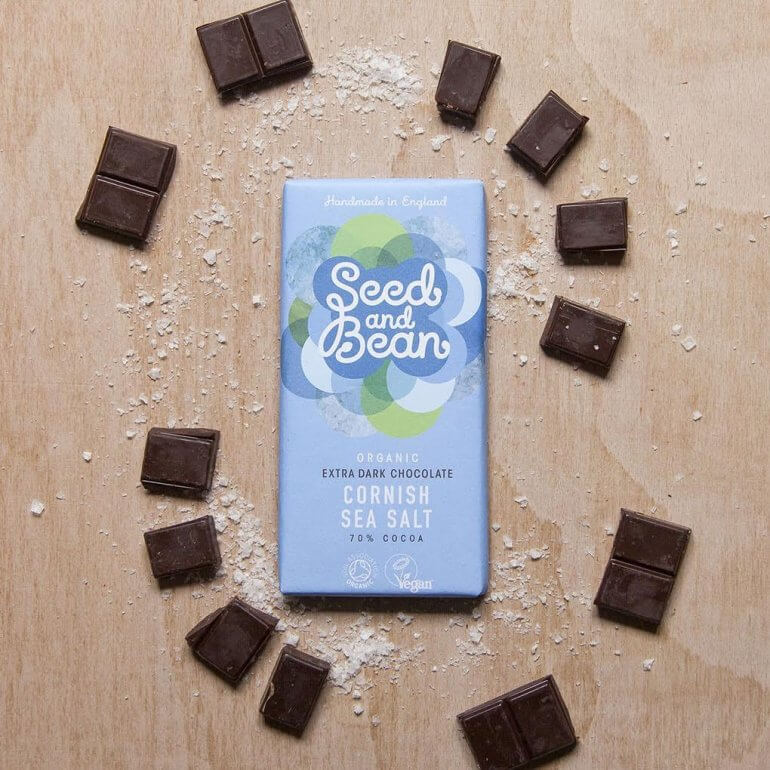 Vegan Chocolate Seed and Bean Organic Extra Dark Chocolate With Cornish Sea Salt