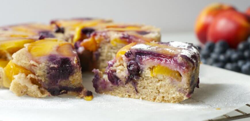 Blueberry and Nectarine Upside-Down Cake - PETA UK