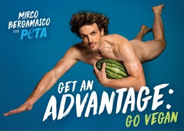 Naked Mirco Bergamasco Takes Flight in Racy New PETA Ad