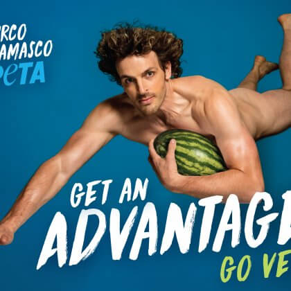 Naked Mirco Bergamasco Takes Flight in Racy New PETA Ad
