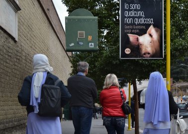 “I’m Someone, Not Something. This Lent, Choose Vegan” Proclaims PETA Billboard Near Vatican City