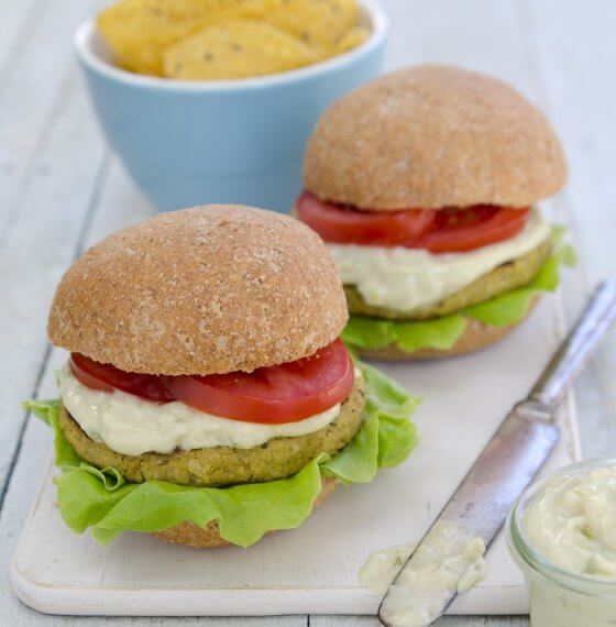 Image of burgers from the Plant-Powered Families: Over 100 Kid-Tested, Whole-Foods Vegan Recipes book