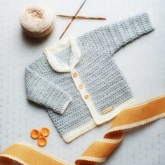 A vegan crochet jumper for newborn royal baby