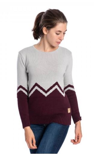 Ladies' seesaw jumper in aubergine