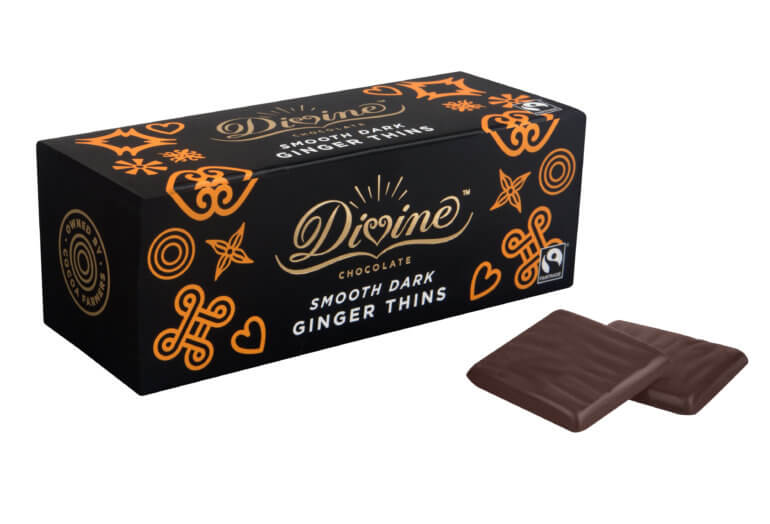 Vegan Chocolate Divine Dark Chocolate Ginger Thins