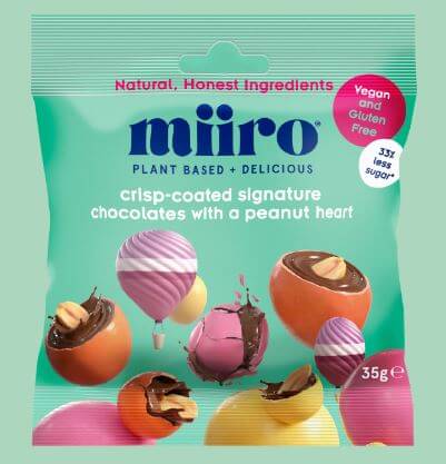 Vegan Chocolate MiiRO Crisp-Coated Signature Chocolates With a Peanut Heart