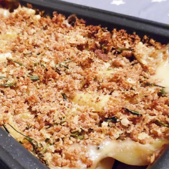 Cheesy Roast Parsnip Gratin