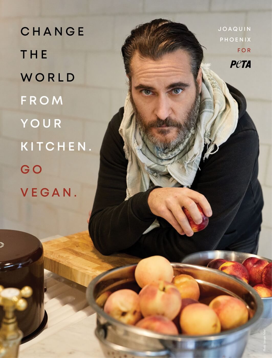 Image shows Joaquin Phoenix's PETA ad