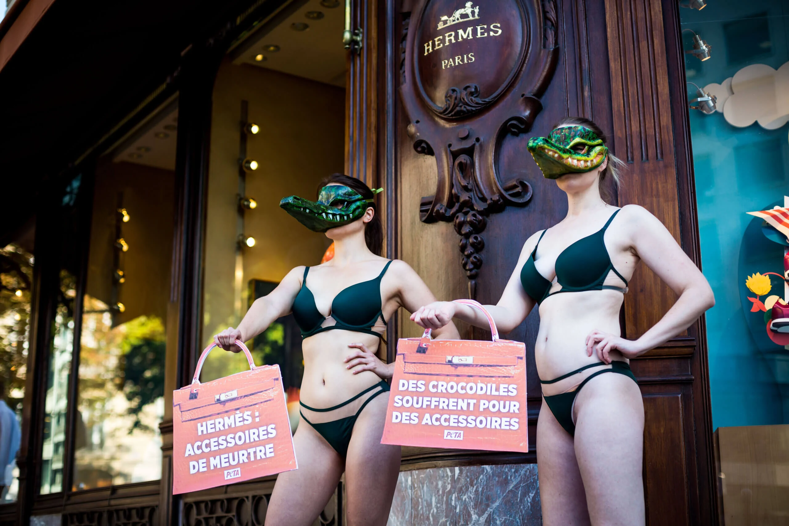 PETA protests outside Hermes store in Gold Coast - ABC7 Chicago