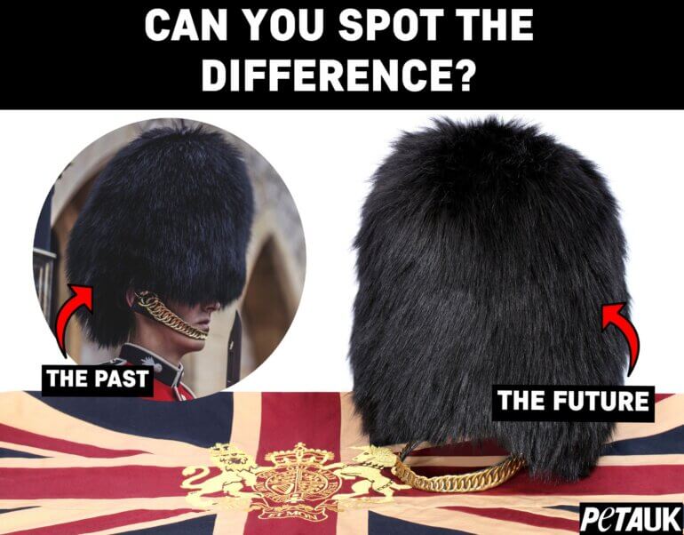 PETA faux bearskin cap past future