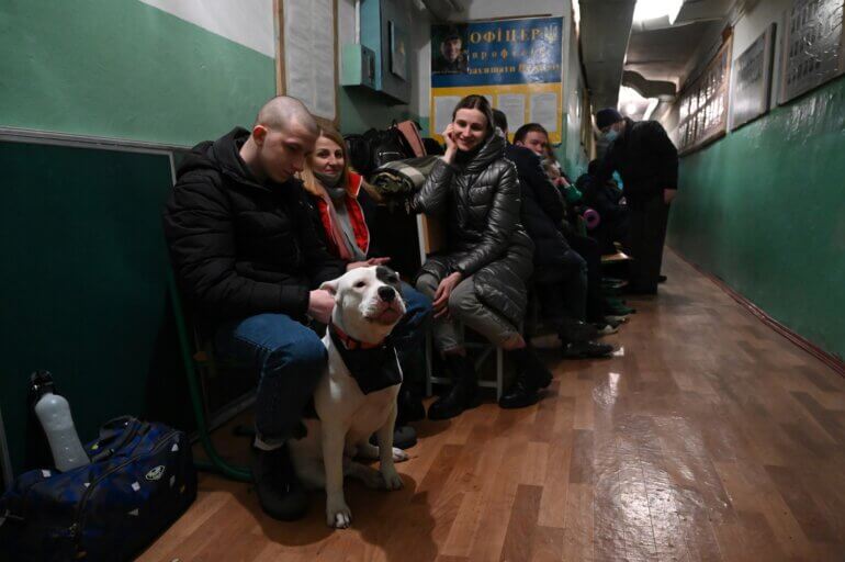 People in shelter in Kyiv Ukraine 24 Feb 2022 UNIAN