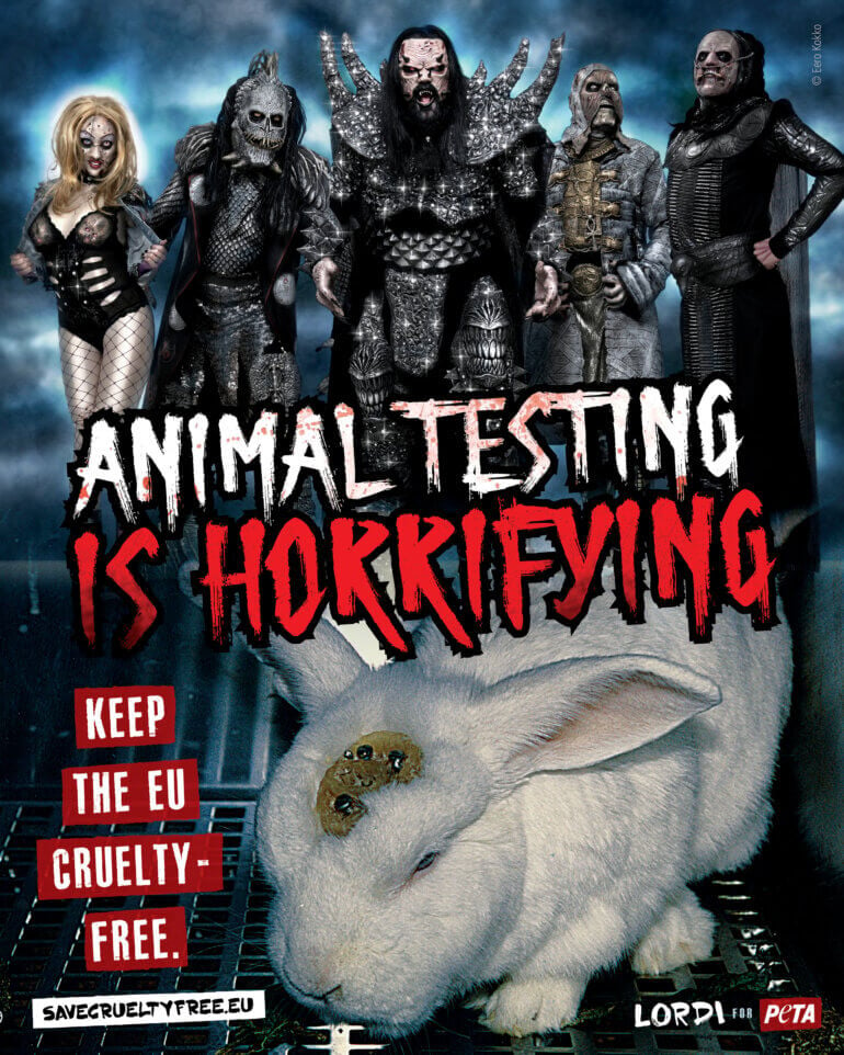 PETA Lordi Animal Testing Ad 300