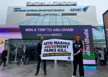 PETA Crashes the World Travel Market to Stand Against Orca Abuse